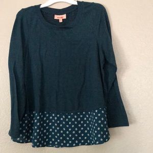EVRI Teal Long Sleeve 0X Blouse